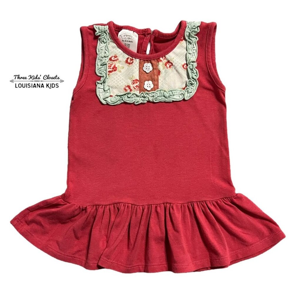 Persnickety 18-24m Red Rose Peplum Tank Top
